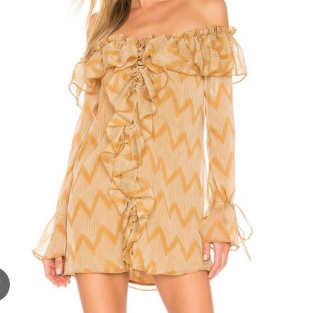 Yellow Long Sleeve Mini Dress